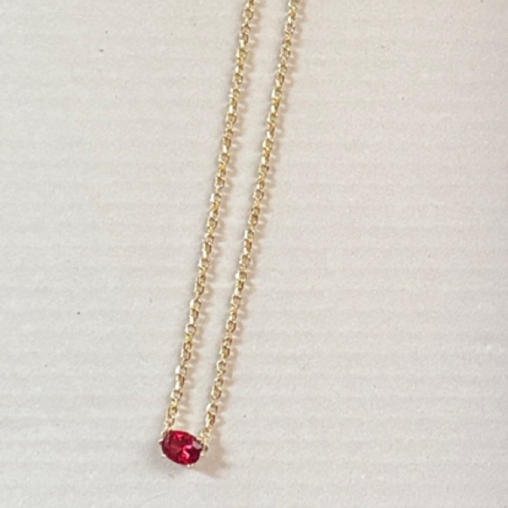 Kendra Scott Gold Necklace with Ruby